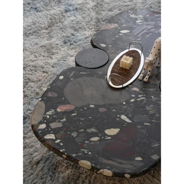 Moonlit Stars Marble Cloud Coffee Table in black — in a room setting