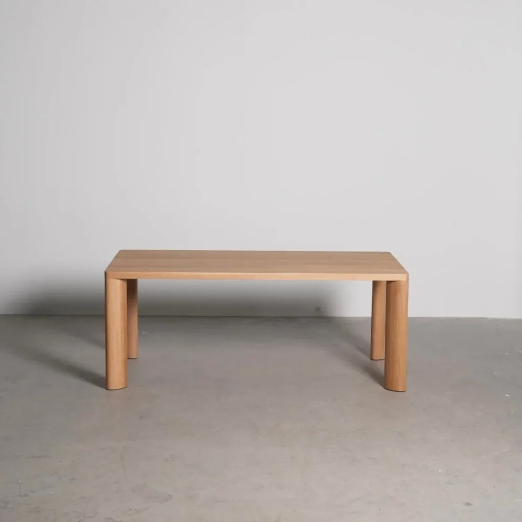 Natural Oak Mortise-and-Tenon Dining Table in natural oak — front view