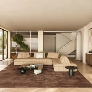 Naturalist Relaxed Sofa in linen blend — front view