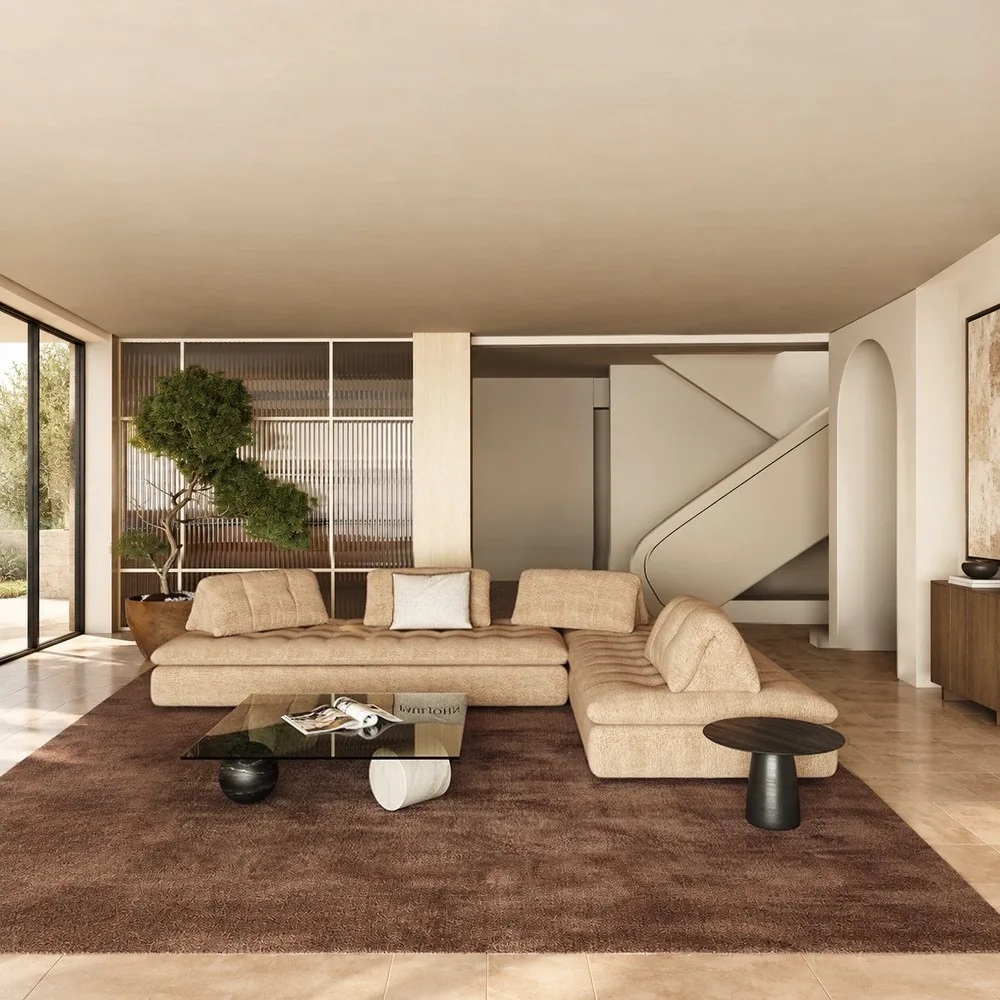 Naturalist Relaxed Sofa in linen blend — front view