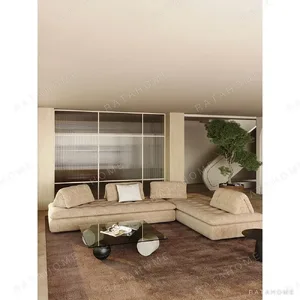 Naturalist Modular Sofa in sand — in a room setting