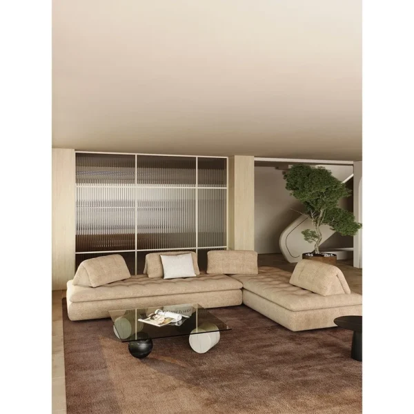Naturalist Modular Sofa in sand — in a room setting