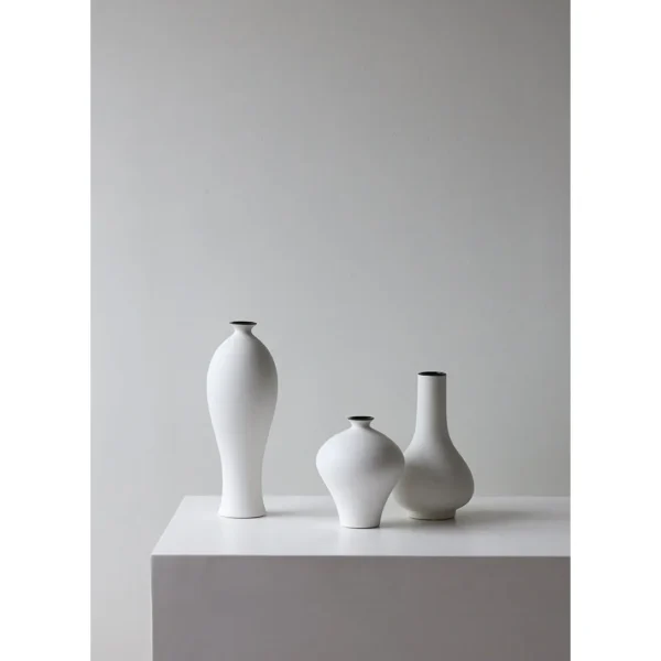 Bisque Song Aesthetic Bud Vases in ivory — in a room setting
