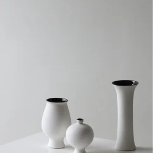 Bisque Song Aesthetic Bud Vases in ivory — in a room setting