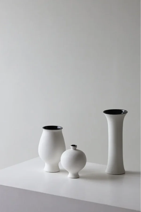 Bisque Song Aesthetic Bud Vases in ivory — in a room setting