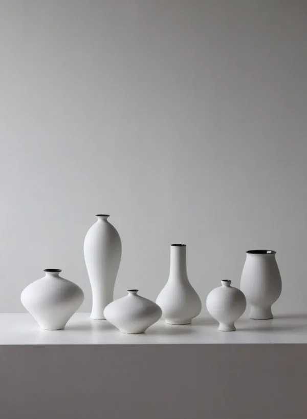 Bisque Song Aesthetic Bud Vases in ivory — in a room setting