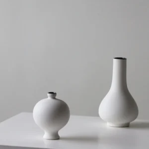 Bisque Song Aesthetic Bud Vases in ivory — in a room setting