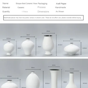 Bisque Song Aesthetic Bud Vases in ivory — dimensions