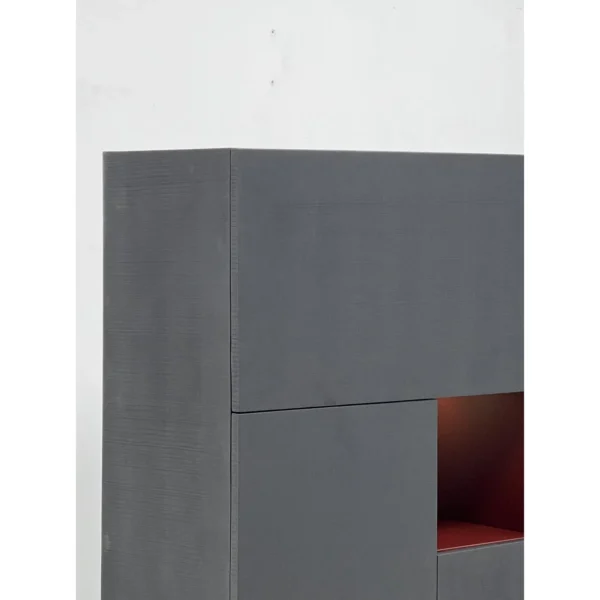 New Chinese Black Solid Wood Tall Cabinet in black — in a room setting