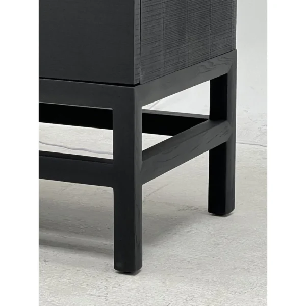 New Chinese Black Solid Wood Tall Cabinet in black — in a room setting