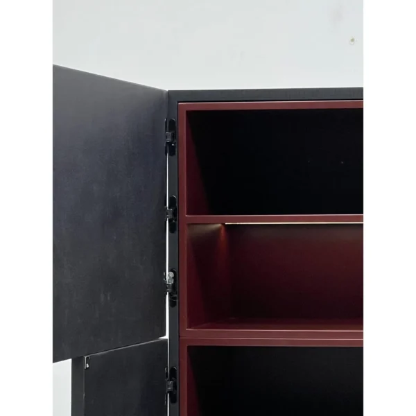 New Chinese Black Solid Wood Tall Cabinet in black — in a room setting