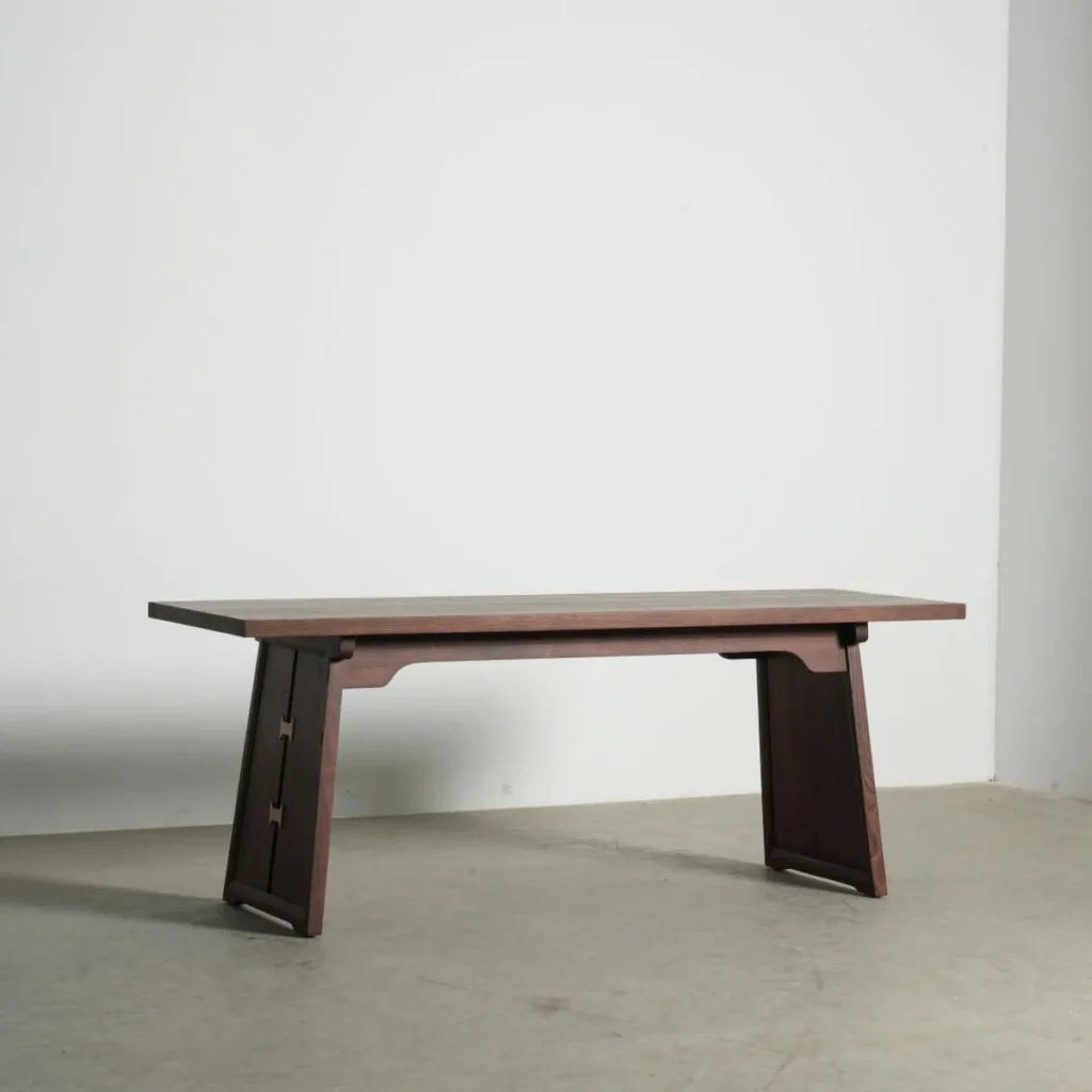 New Chinese Mortise-and-Tenon Solid Ash Tea Table, 180 cm in natural oak — front view