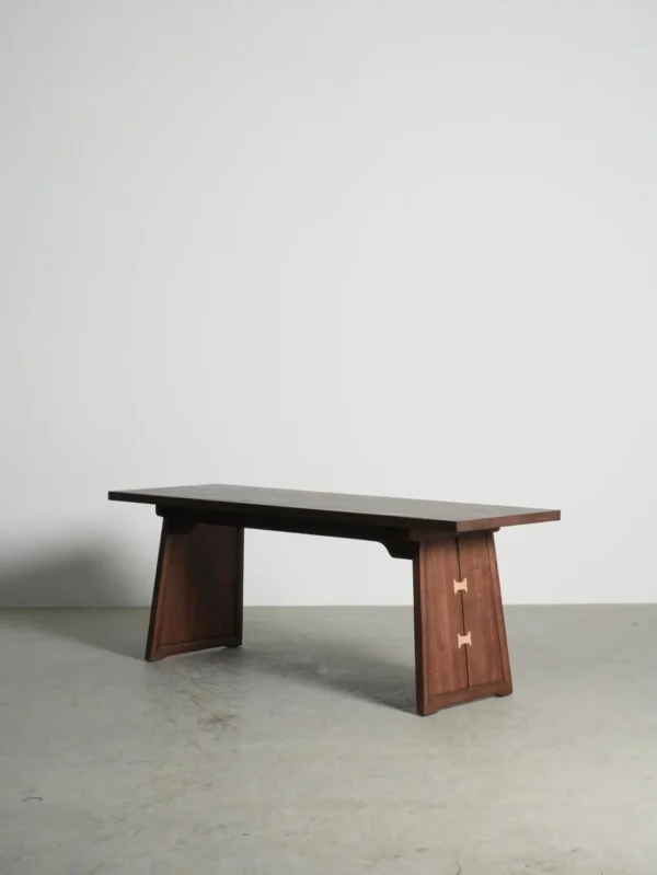 New Chinese Mortise-and-Tenon Solid Ash Tea Table, 180 cm in natural oak — in a room setting