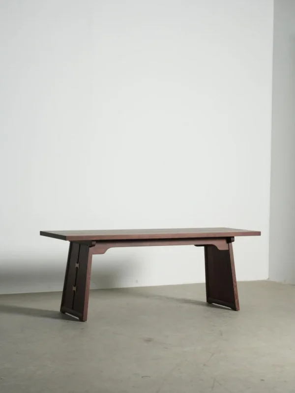 New Chinese Mortise-and-Tenon Solid Ash Tea Table, 180 cm in natural oak — in a room setting