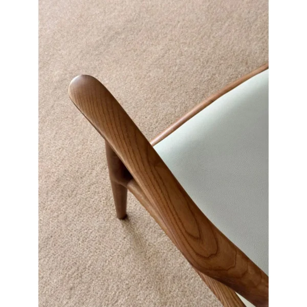 FAS Ash Dining Armchair with Grey Leather in walnut — in a room setting