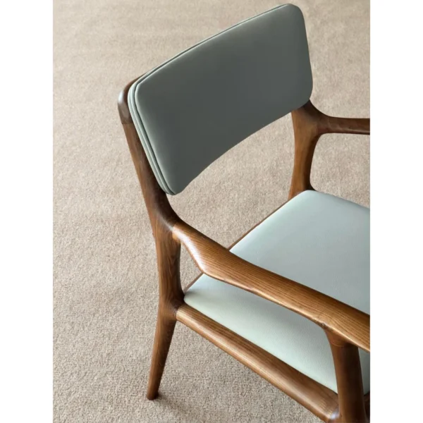FAS Ash Dining Armchair with Grey Leather in walnut — in a room setting