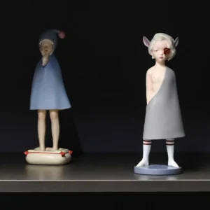Nuannuan Artist Figurines in blue — front view