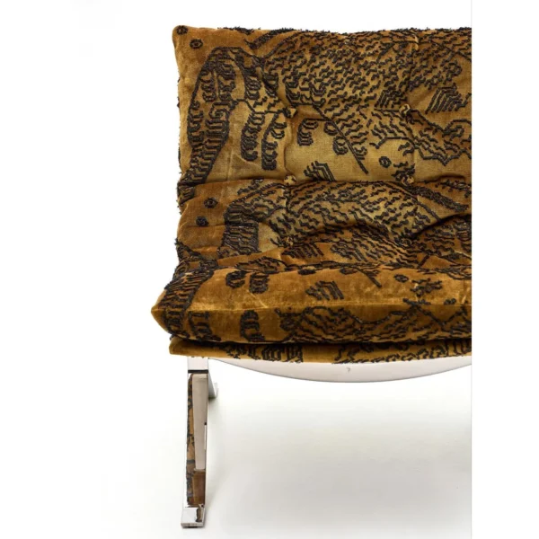 Ohm Lounge Chair in Tiger Mountain Jacquard Velvet on Steel — in a room setting