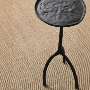 Hand-Forged Brass Tripod Side Table with Textured Top in black — front view