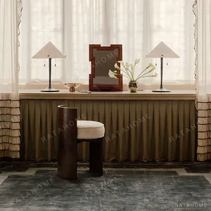 Old Money Cloud Stone Shade Table Lamp on Matte Metal Column in oatmeal — in a room setting