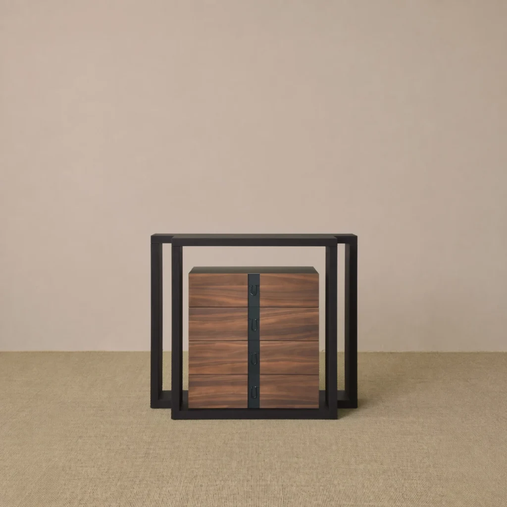 Old Money Oak Entryway Cabinet Sideboard in solid oak — front view