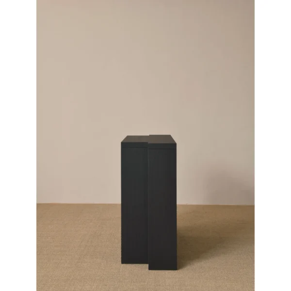 Walnut Cabinet in Black Oak Frame with Brass — in a room setting