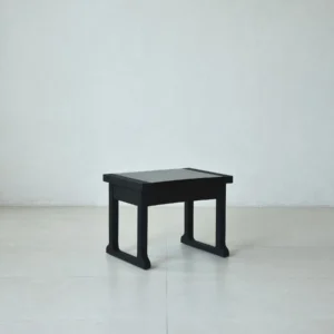 Old Money Oak Matte Black Brushed in solid oak — front view