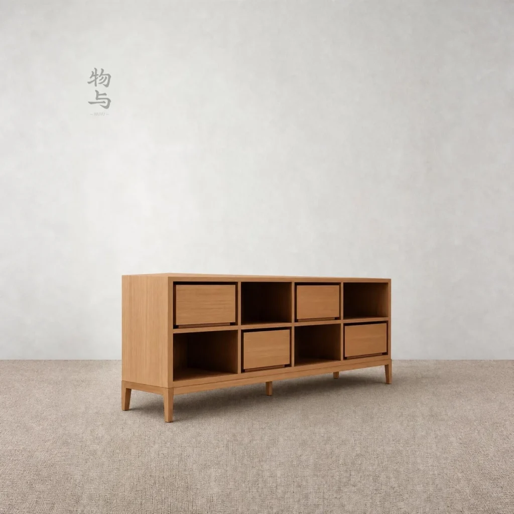 Old Money Restrained Line Sideboard in solid oak — front view