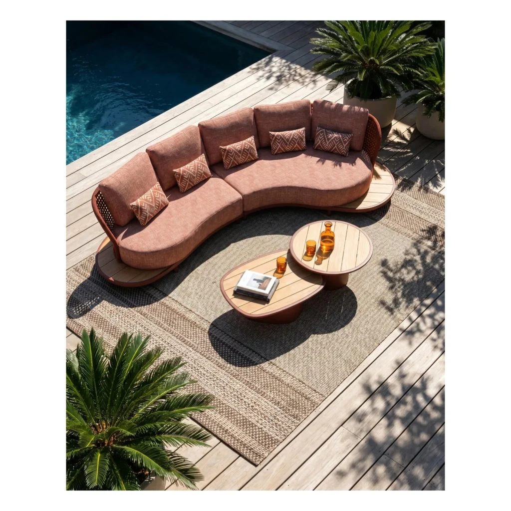 Outdoor Curved Sofa — front view