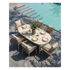 Outdoor Dining Table & Chairs Set — front view