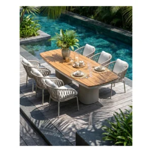 Outdoor Dining Table Durable — front view