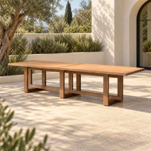 Outdoor Long Dining Table — front view