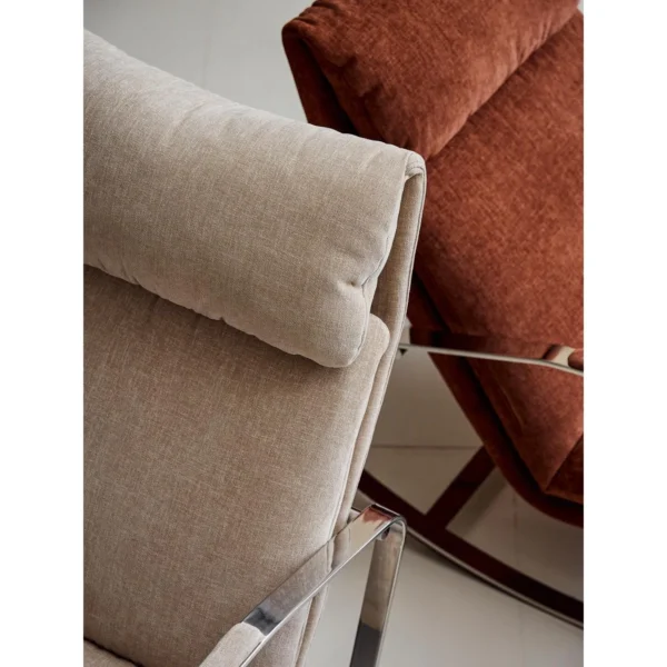 Owen Lounge Chair Family in Chenille on Steel Frames — in a room setting