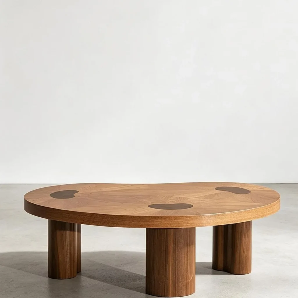 Pascal Marquetry Coffee Table in natural oak — front view