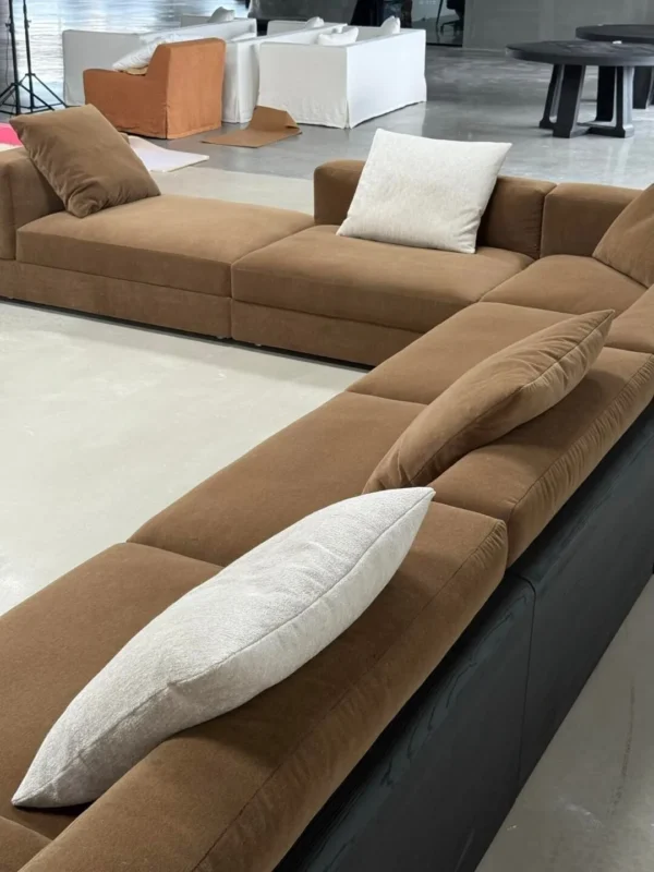 Modular Corner Sofa in Chocolate Mohair — detail