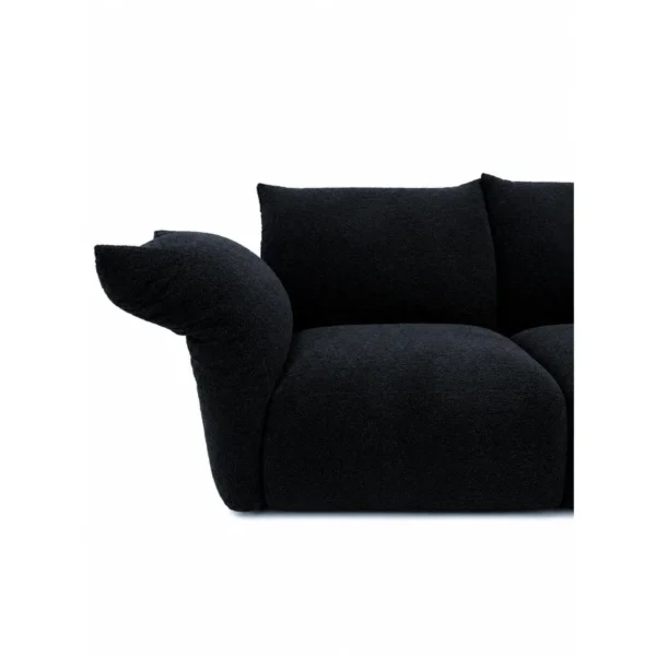 Petal Modular Sofa in Ink Blue with Steel-Framed Curved Arms — in a room setting