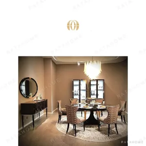 Peyton Zebra-Marquetry Sideboard with Faceted Doors in clay — in a room setting