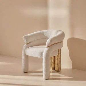 Platinum Art Single Chair in teddy — front view