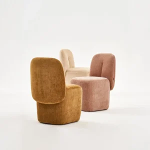 Plum Rounded Vanity Chair in Chenille — front view