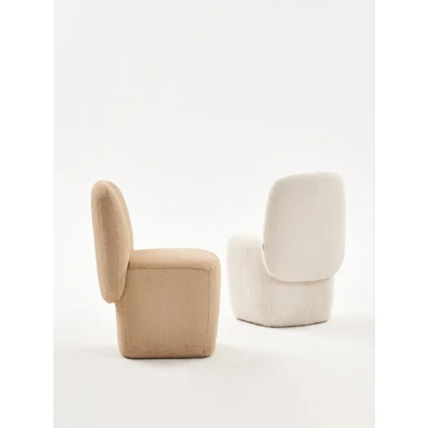 Plum Rounded Vanity Chair in Chenille — in a room setting