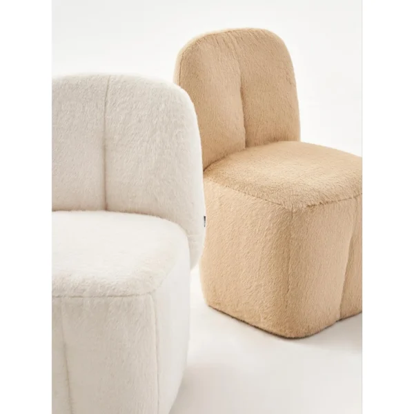 Plum Rounded Vanity Chair in Chenille — in a room setting