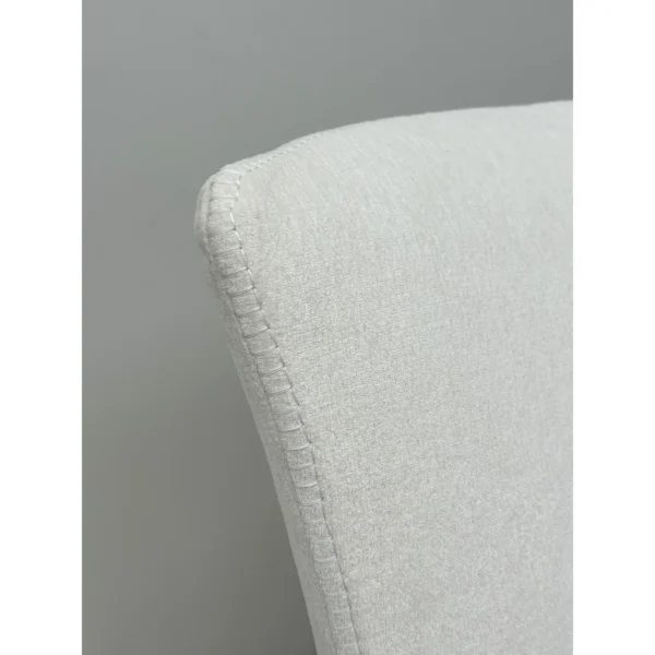 Feibo Upholstered Bed on Tapered Legs in ivory — in a room setting