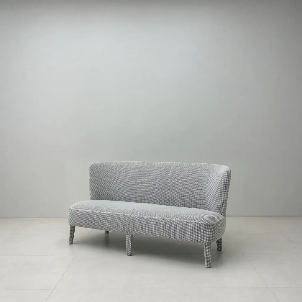 Poly Feibo Loveseat in Grey Textured Fabric on Tapered Legs — front view