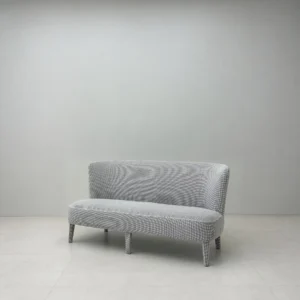 Poly Feibo Loveseat in Grey Textured Fabric on Tapered Legs — front view