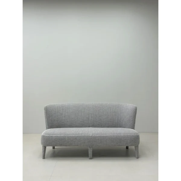Poly Feibo Loveseat in Grey Textured Fabric on Tapered Legs — in a room setting