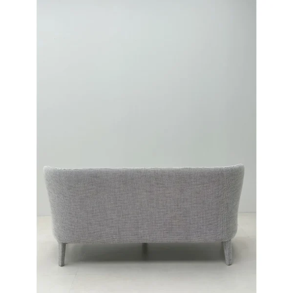 Poly Feibo Loveseat in Grey Textured Fabric on Tapered Legs — in a room setting