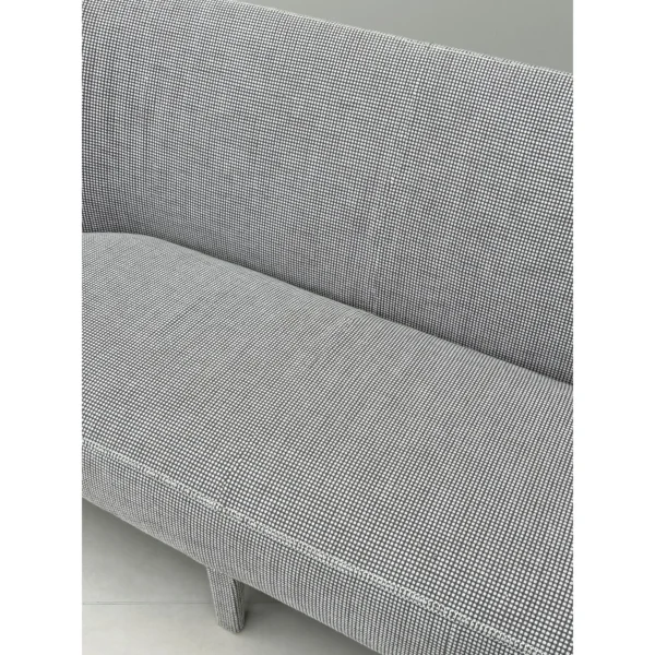 Poly Feibo Loveseat in Grey Textured Fabric on Tapered Legs — in a room setting