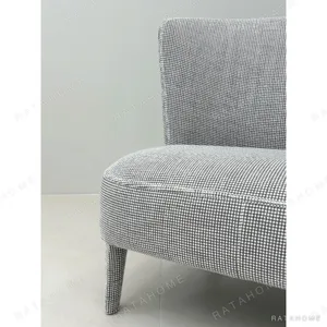 Poly Feibo Loveseat in Grey Textured Fabric on Tapered Legs — in a room setting