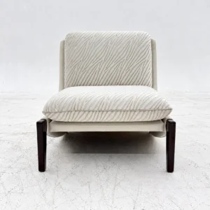 Ponytail Armless Lounge Chair in Cream Textured Fabric — front view