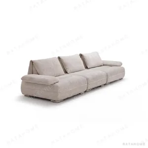 Poppy Modular Sofa in Light Grey with Movable Back Cushions — in a room setting